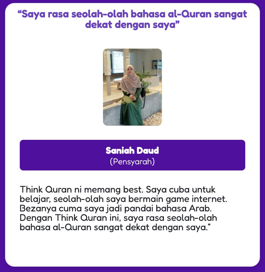Testimoni Saniah Daud – Pensyarah